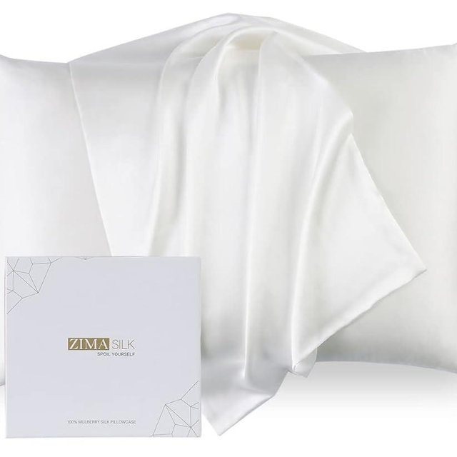 ZIMASILK Upgraded 100% Pure Natural Undyed Mulberry Silk Pillowcase for Hair and Skin Pillow Cases with Hidden Zipper, More Soft & Durable Grade 6A Silk, Gift Box 1Pc (Standard 20"x26", Ivory)