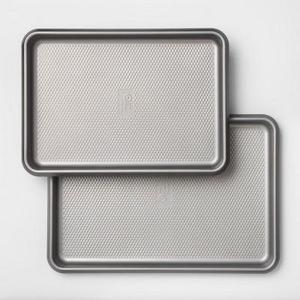 Aluminized Steel Non-Stick Cookie Sheet Set of 2 Silver - Made By Design™