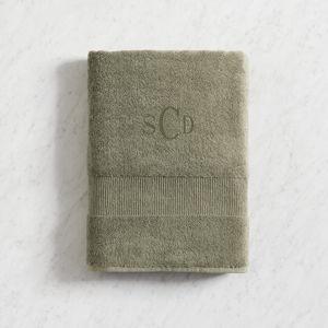 Resort Organic Cotton Towel - Aloe - Traditional Block - Style 11 - Dress Green - SCD Monogram