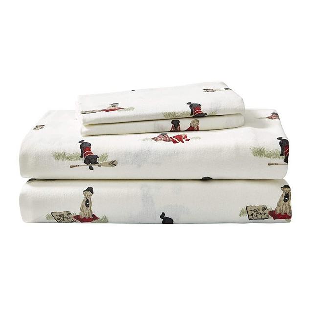 Eddie Bauer - Flannel Collection - 100% Premium Cotton Bedding Sheet Set, Pre-Shrunk & Brushed For Extra Softness, Comfort, and Cozy Feel, Queen, Retriever Adventure
