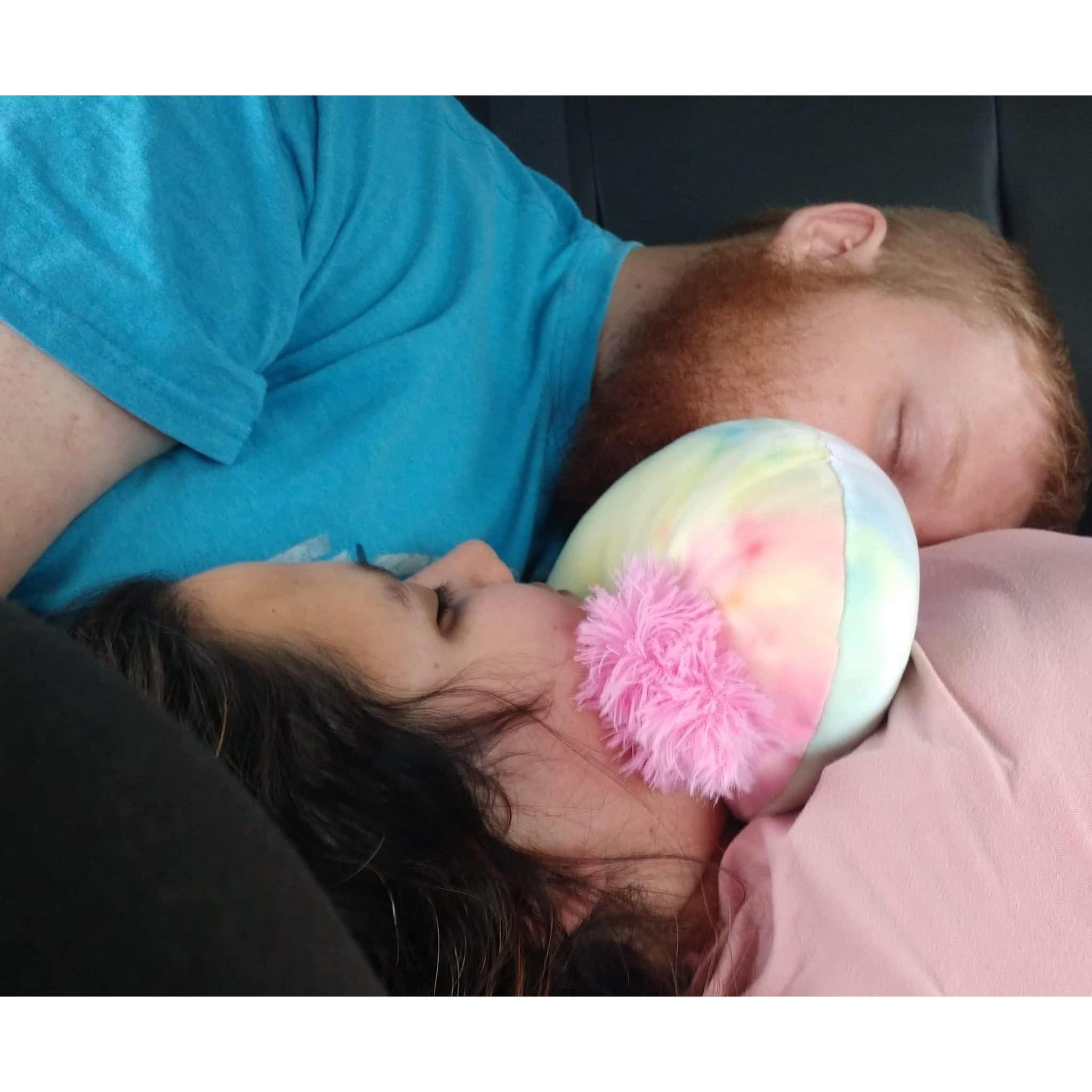 Car naps on our trip down to Texas