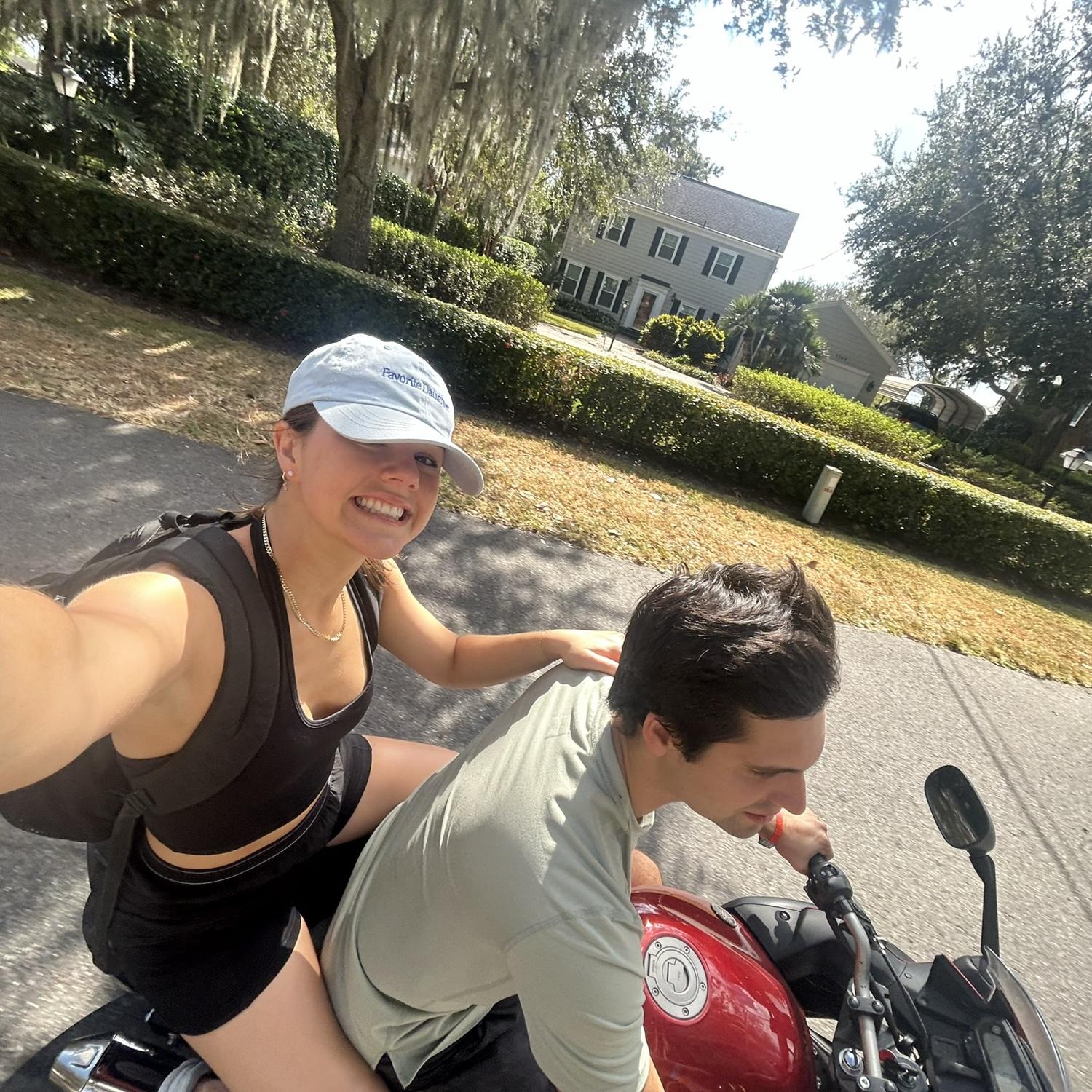 Rachel’s first ride on Jacob’s motorcycle
