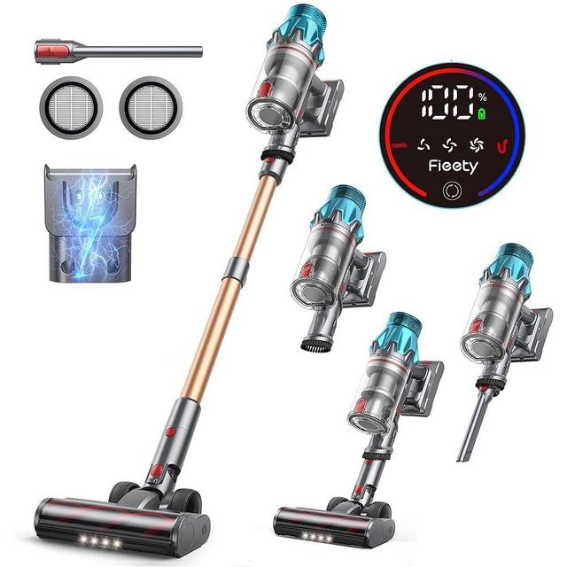 Cordless Vacuum Cleaner 550W/45Kpa, Stick Vacuum Cleaners 60 Mins Max Runtime with Charging Dock, Self-Standing Handheld Vacuum with Touch Display, 6-in-1 Vacuum Cleaner for Carpet/Hard Floor/Pet Hair