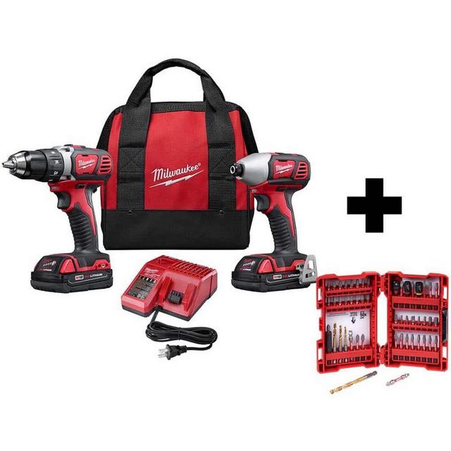 M18 18V Lithium-Ion Cordless Drill Driver/Impact Driver Combo Kit (2-Tool) W/ 50PC Driving Bit Set