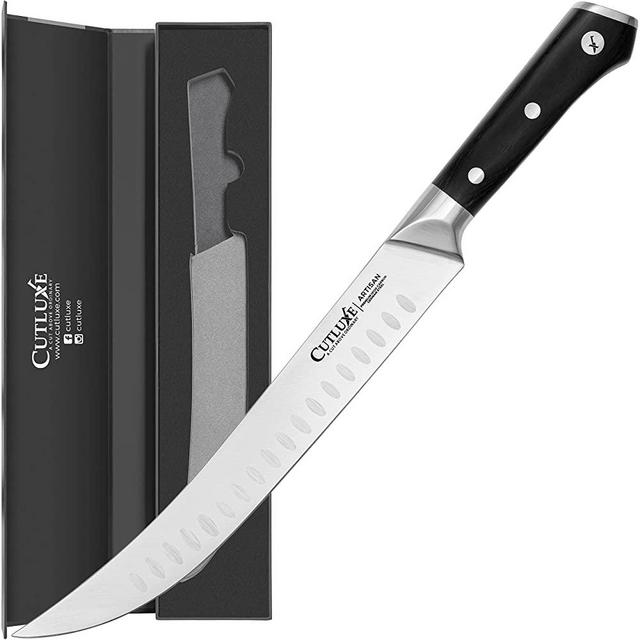 CUTLUXE Cimitar Knife – 10 Inch Butcher & Breaking Knife – Forged High Carbon German Steel – Full Tang & Razor Sharp – Ergonomic Handle Design – Artisan Series