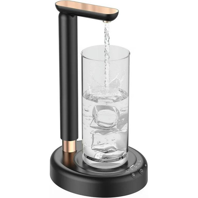 Desktop Water Dispenser Pump for 5 Gallon Bottle, Jug with Adjustable Height Design, Portable Type-C Charging Table Bedside Home (Black)