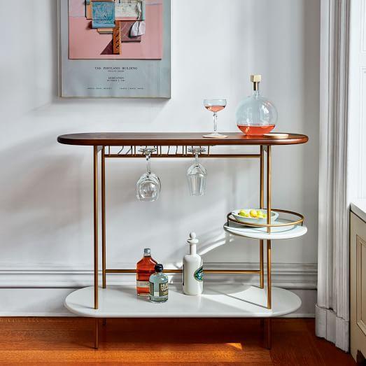 Tiered Bar Console - Parchment