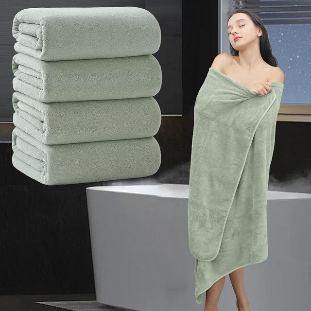 MAGGEA Extra Large Bath Sheet 4 Piece (35"x70")-Ultra Soft Oversized Bath Towel,Bath Sheet Set for Bathroom Hotel,Plush Highly Absorbent Quick Dry Shower Towel for Adults,Bathroom Towel Set Green