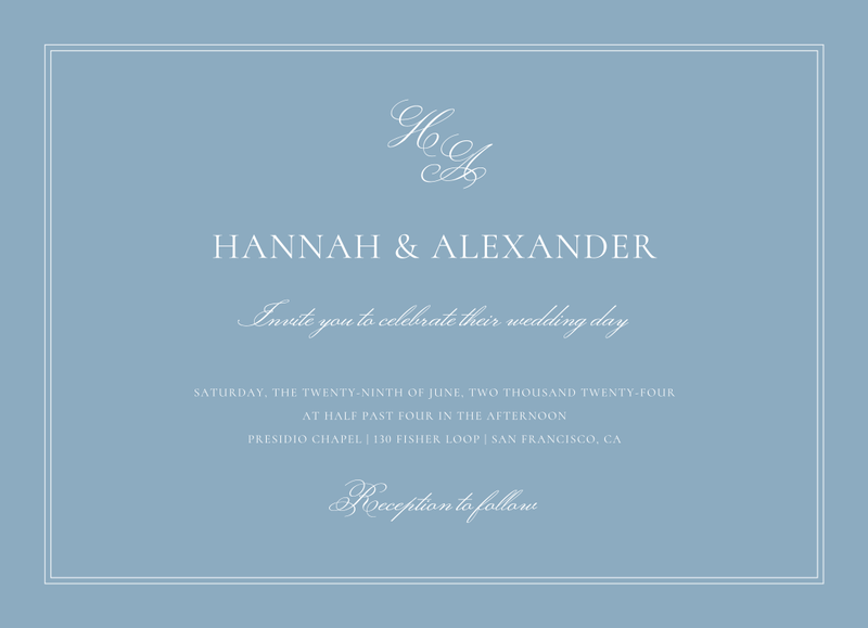 Wyncote Landscape | Dusty Blue | Zola Wedding Invitations