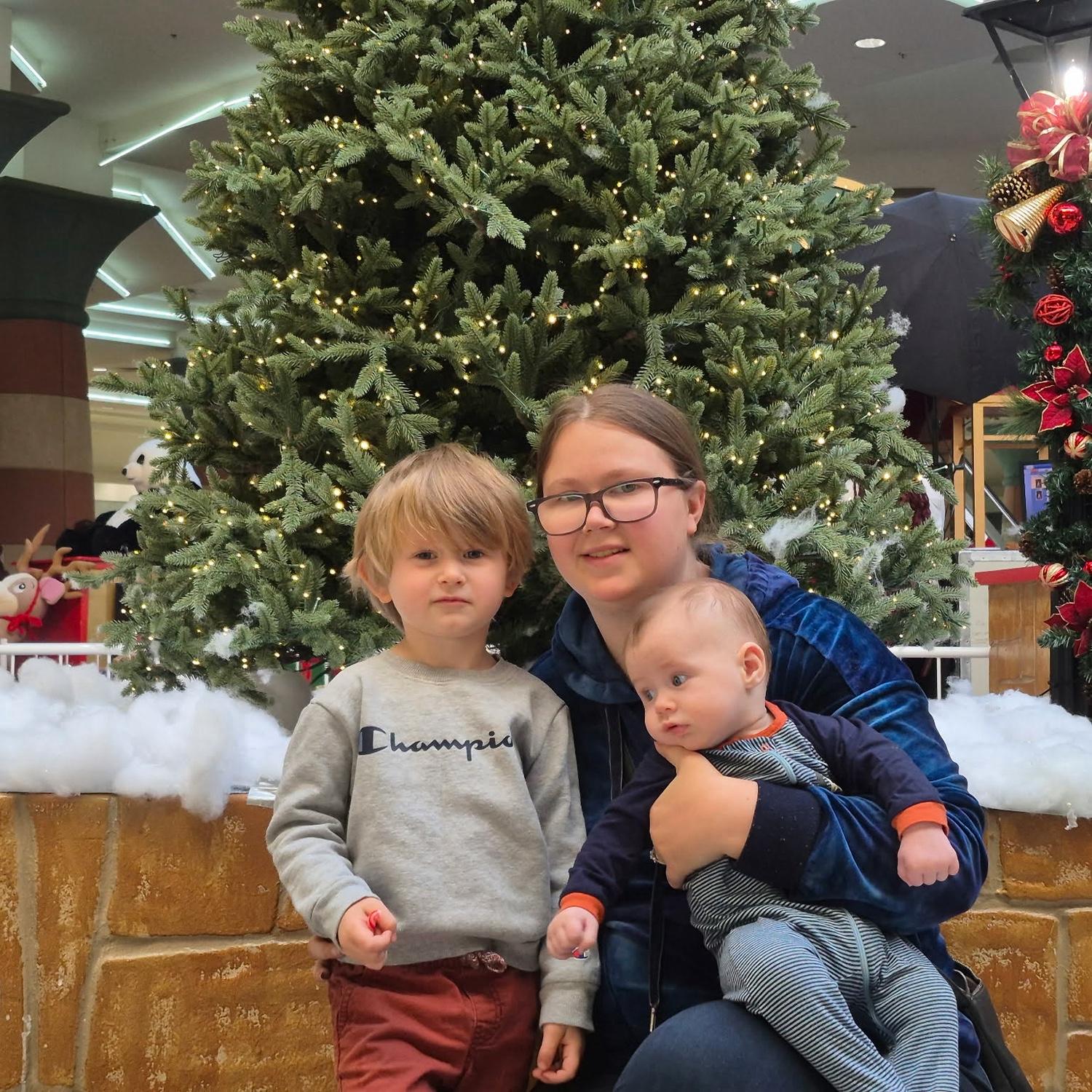 Zach met Santa for the first time moments before this photo.