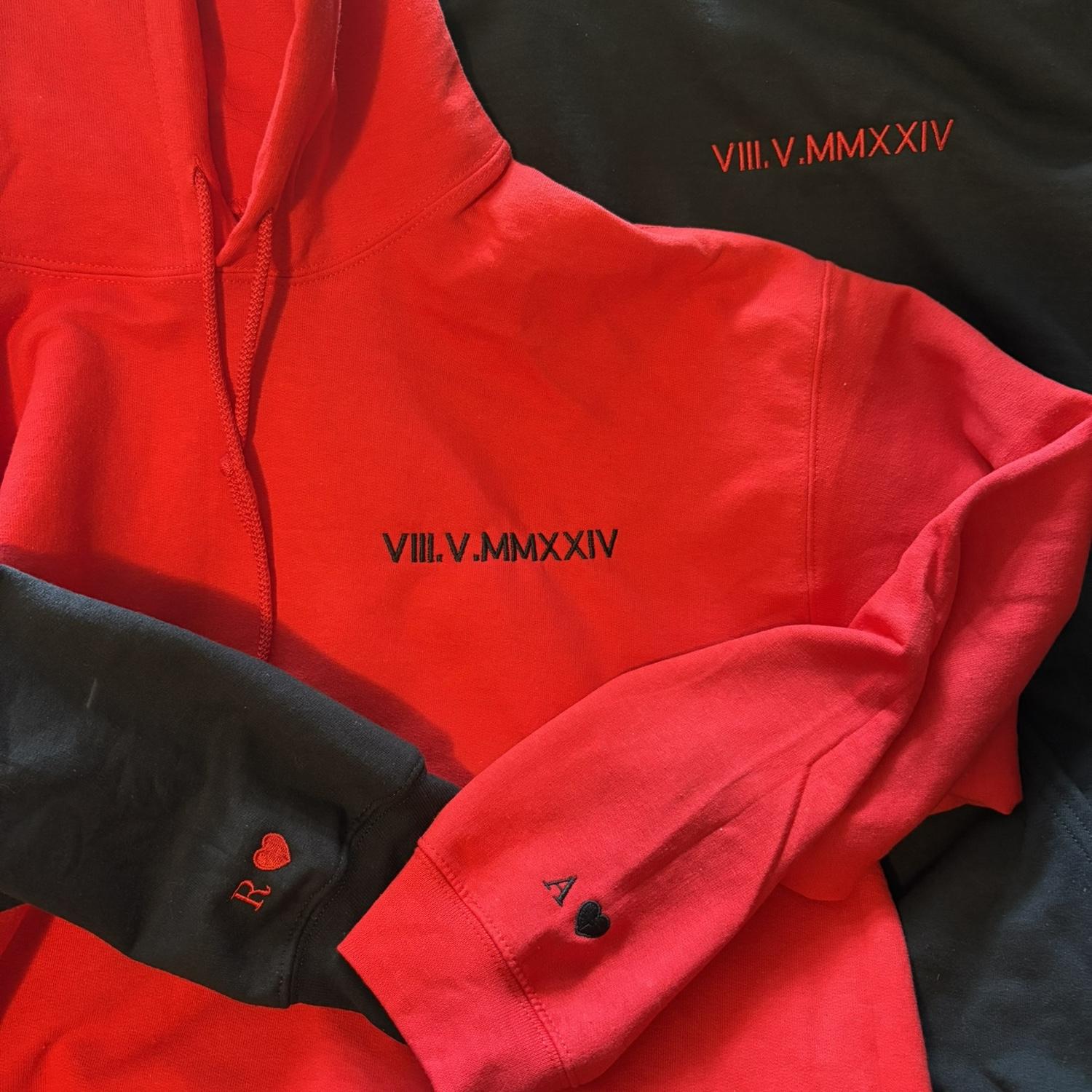 After a few months of dating, they bought matching hoodies with their initials and the date they started dating.