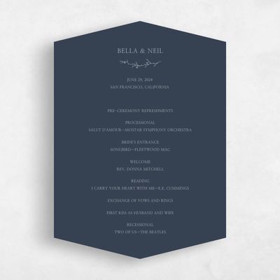 Blue Diamond Wedding Program - Earlewood