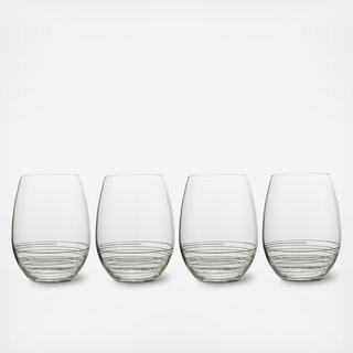 Electric Boulevard Stemless Wine Glass, Set of 4