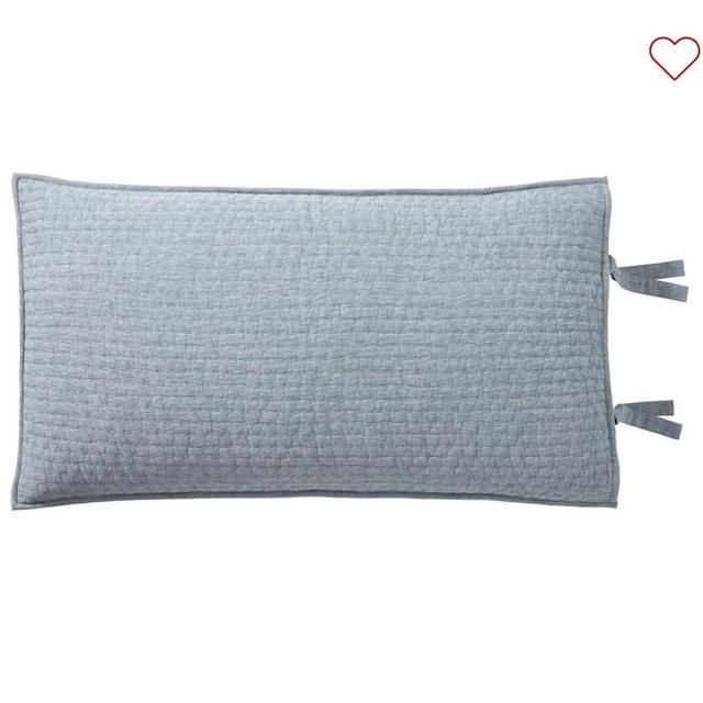 Pick-Stitch Handcrafted Cotton/Linen Quilted Sham