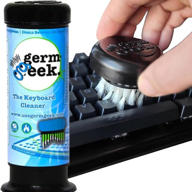 Germ Geek Keyboard & Electronics Cleaning Kit | Patented Precision Brush | Multi-Purpose Tool for MacBook, Laptop, Phone & AirPods | USA-Made, Eco-Friendly & Safe Computer Cleaner