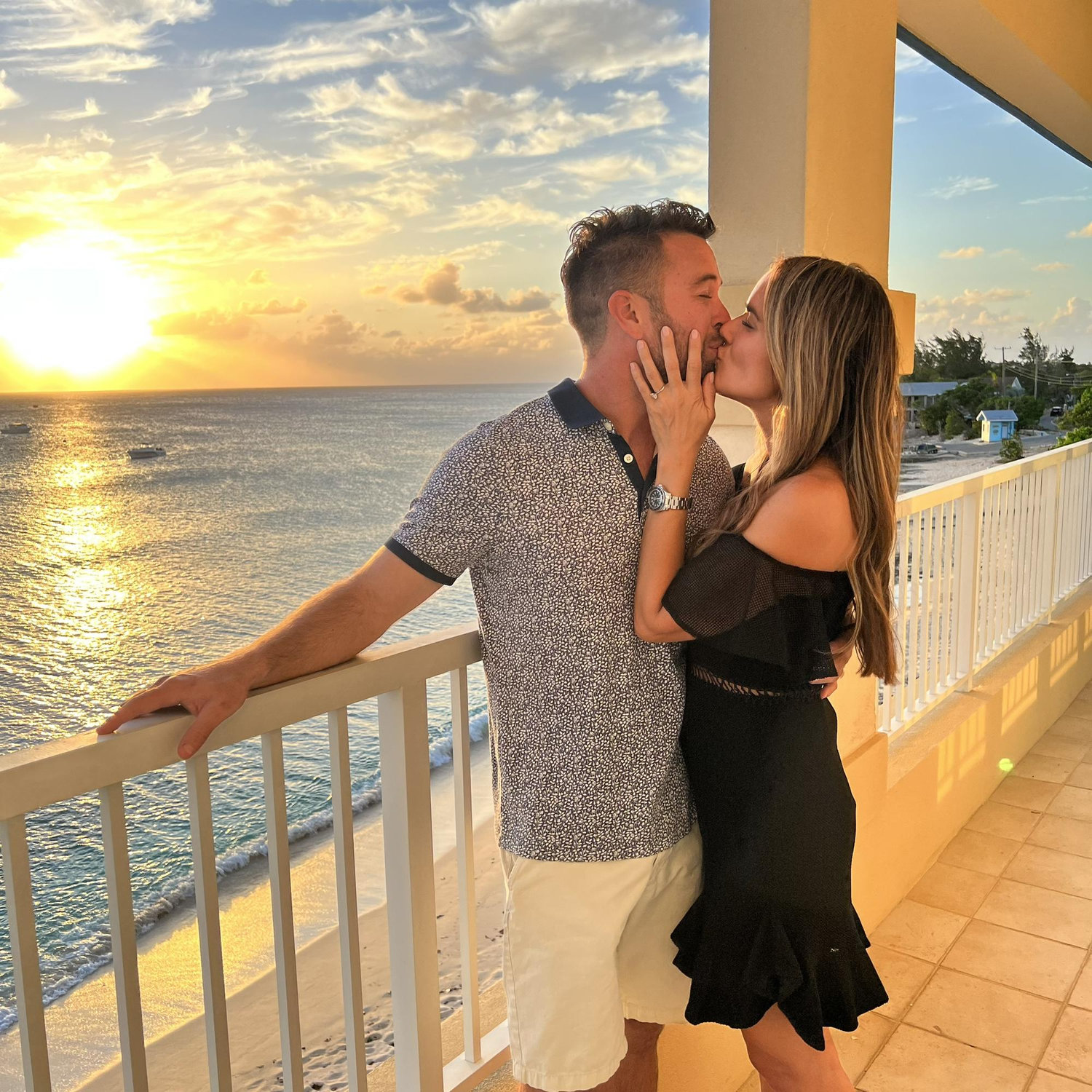 We got engaged in the Cayman Islands.