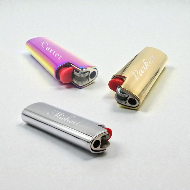 Personalized BIC LIGHTER CASE Sheath Groomsmen Birthday Gift for Him Dad Men Cigar Smoker (J5 Mini) Custom Engraved Boyfriend Girlfriend