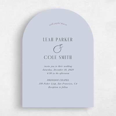 Sweet Blue Wedding Invitation - Glen Portrait