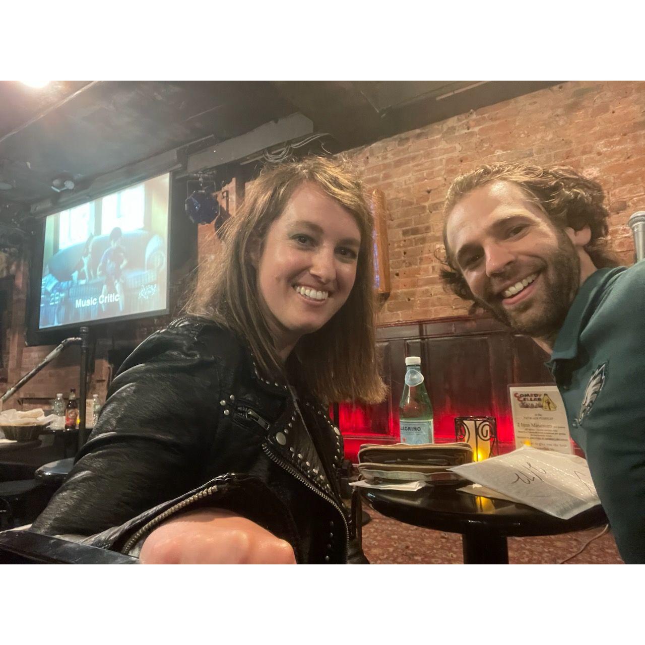 Only one of us cried when the comedians made fun of us.