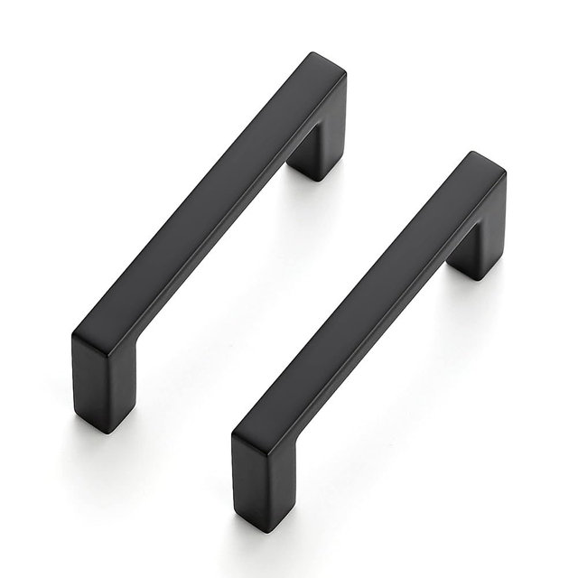 Ravinte 15 Pack Matte Black Cabinet Pulls, 2-1/2 Inch (64mm) Hole Center Slim Kitchen Handles, Square Drawer Pulls for Cabinets & Cupboards, Hardware