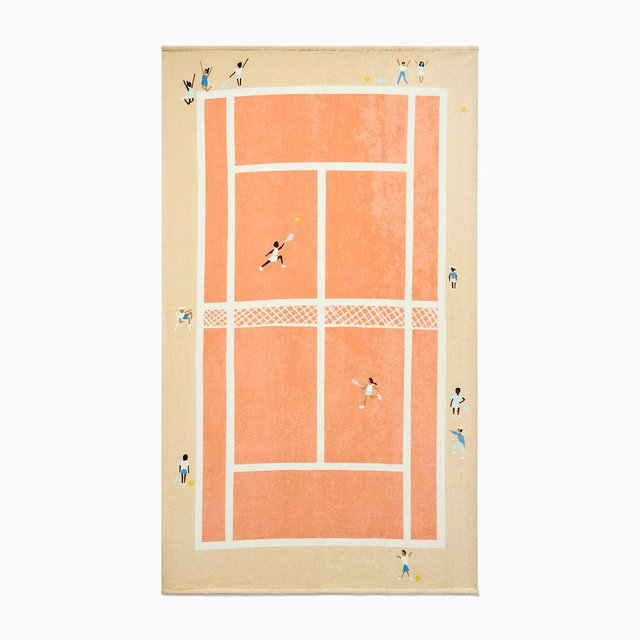 Tennis Match Beach Towel, 40x70, Clay