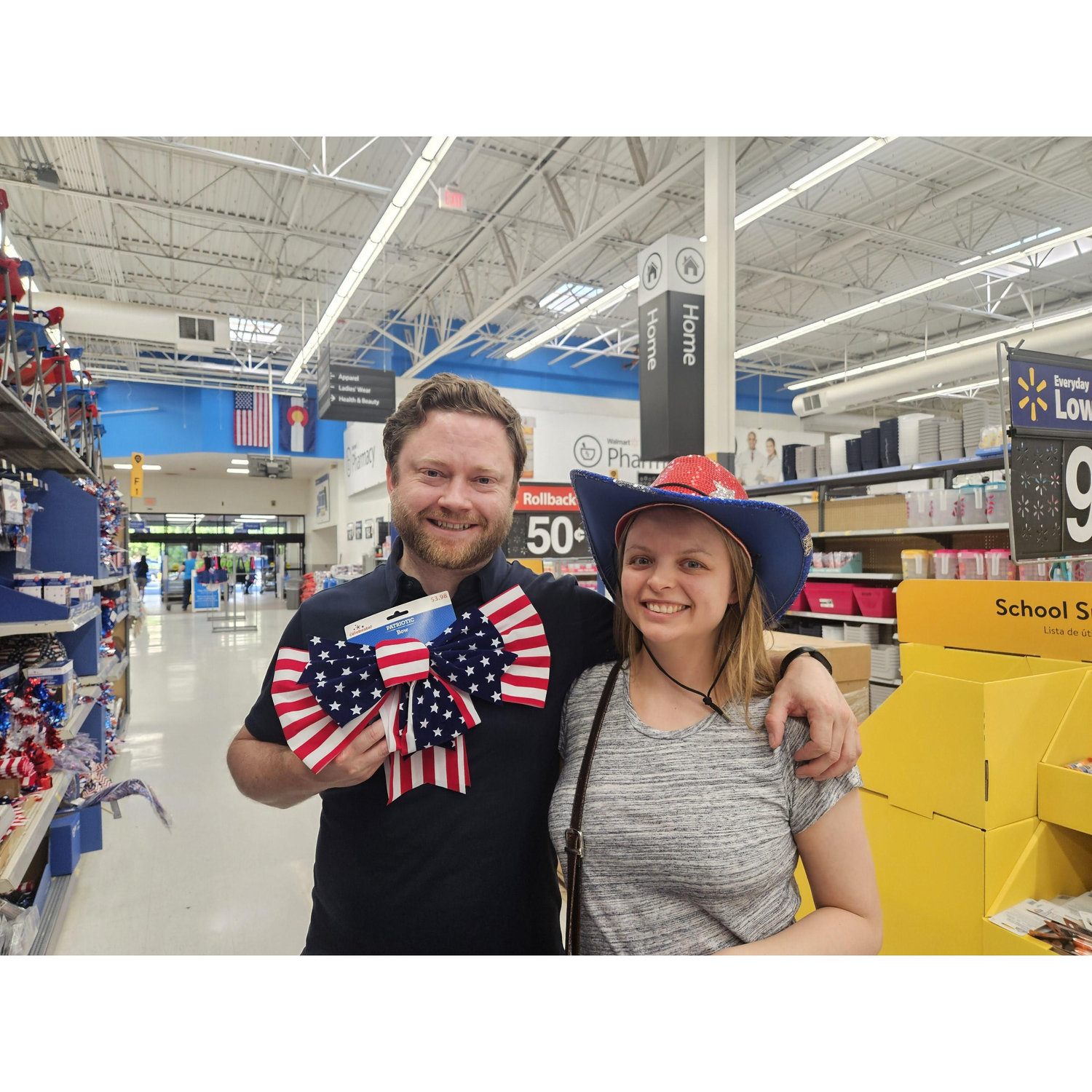 Shopping for our first 4th of July in America.