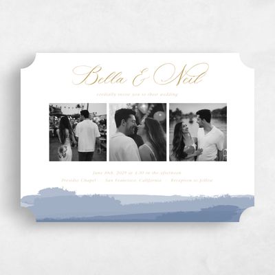 Blue Ticket Wedding Invitation - Saif Multiphoto