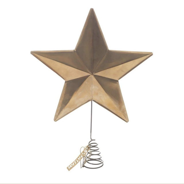 Tree top star, antique brass