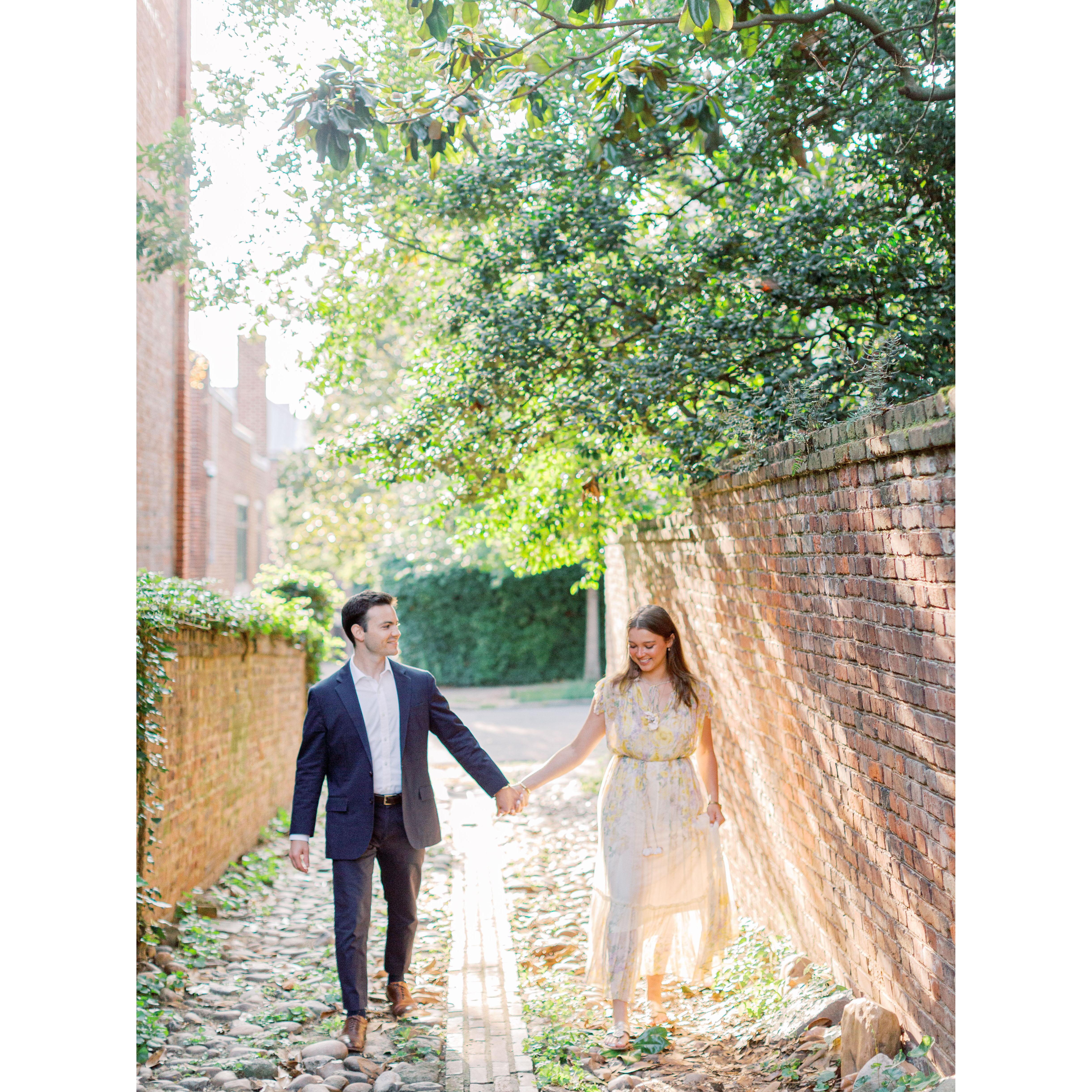 Engagement photo by Molly Lichten, Old Town, Alexandria, August 2024