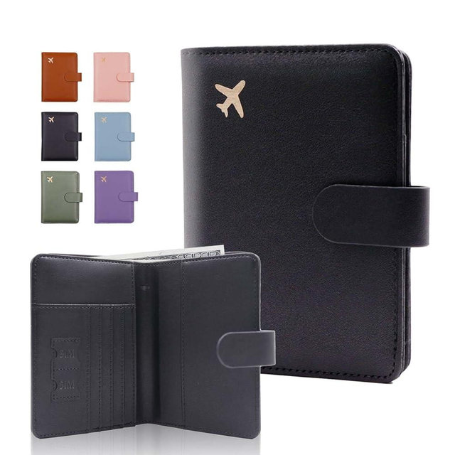 Melsbrinna Premium Leather Passport Holder Covers Case, Waterproof Rfid Blocking Travel Wallet Passport Holder with Pen Holder, Cute Passport Book for Women/Men