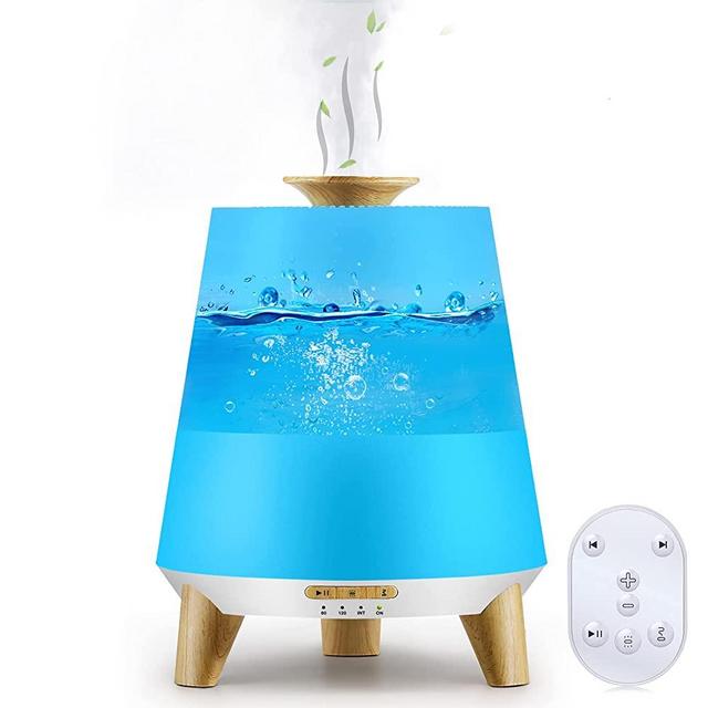 Diffusers for Essential Oils with Remote, Donatello 300ml Led Scent Aroma Diffuser with Bluetooth Speak, Ultrasonic Cool Mist Humidifier with Sound Music & Warm Night Light