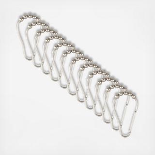 Carabiner Shower Curtain Roller Rings, Set of 12