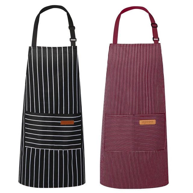 VALOME 2 Pack Kitchen Aprons, Apron for Cooking with 2 Pockets, Unisex Adjustable Neck Strap Chef Aprons for Men Women