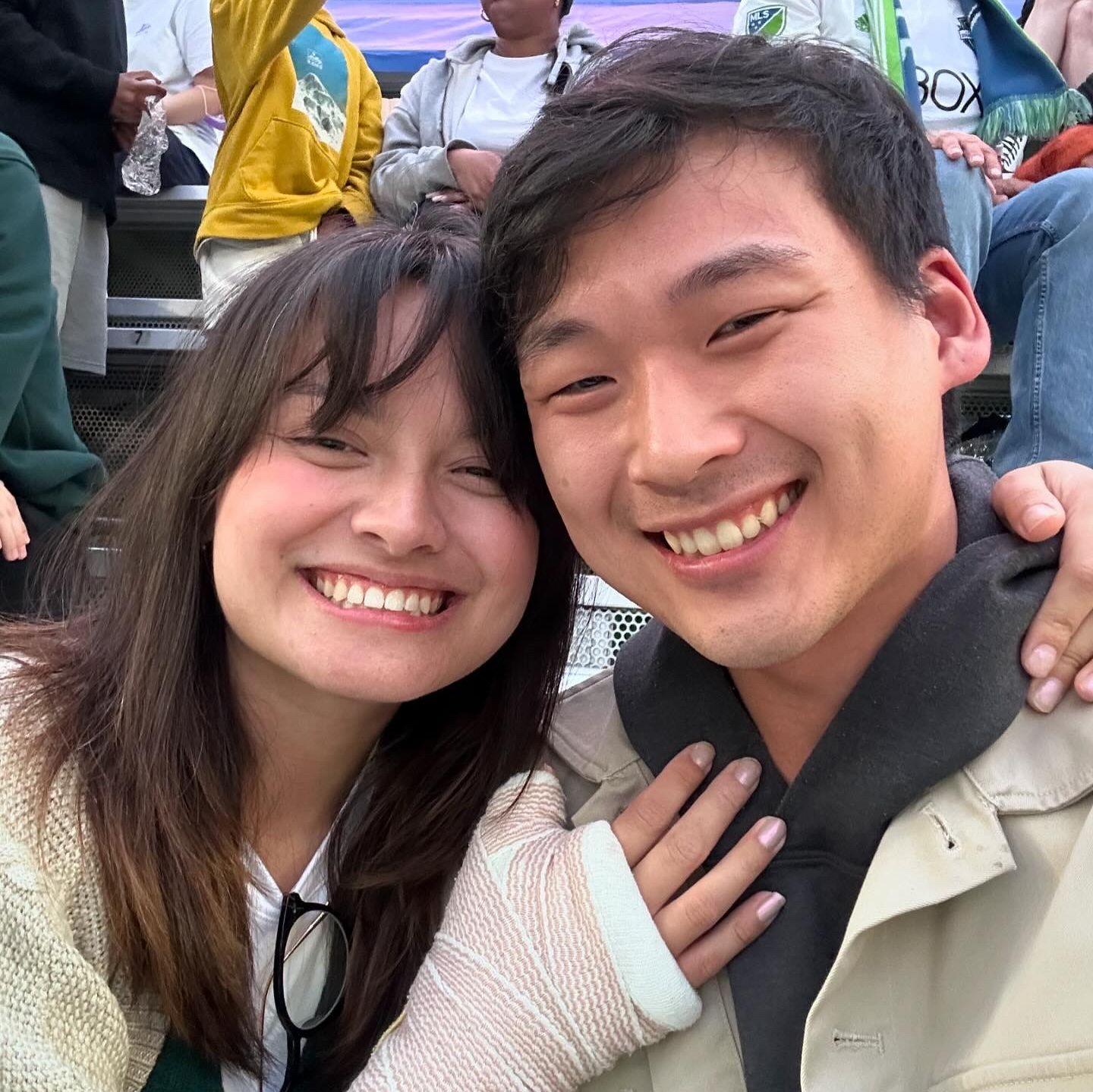 First Sounders game together. Karina also learned she is not good at soccer by fracturing her thumb while playing.