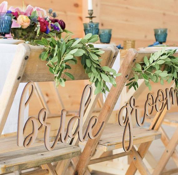 Bride & Groom chair signs