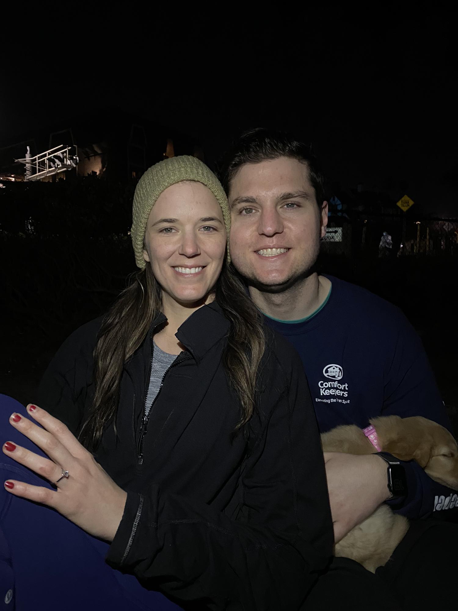 Engaged! Jacob proposed at the beach in Del Mar on Valentines Day 2021.