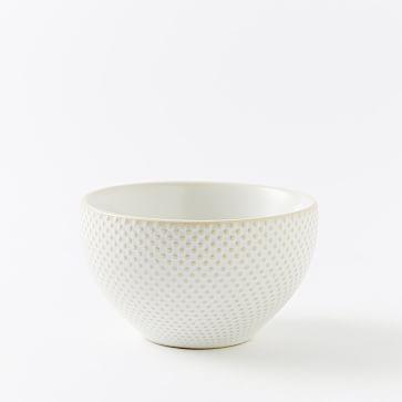 Textured Dip Bowl, White Dots (Set of 4)