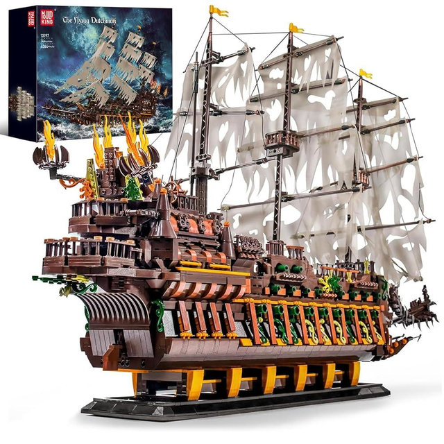 MOULD KING Large Pirates Ship Model Building Blocks Kits, MOC Dutchman Building Block Pirate Ship Construction Set to Build, Toys Gift for Kids Age 8+/Adult Collections Enthusiasts (4364+Pieces)