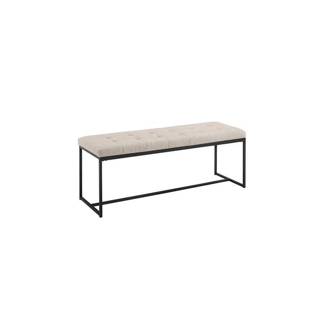 48" Upholstered Bench with Metal Base Tan - Saracina Home