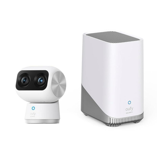 eufy Security Indoor Cam S350 with HomeBase 3, Dual Cameras, 4K UHD Resolution Security Camera with 8× Zoom and 360° PTZ, Human/Pet AI, Dual-Band Wi-Fi 6