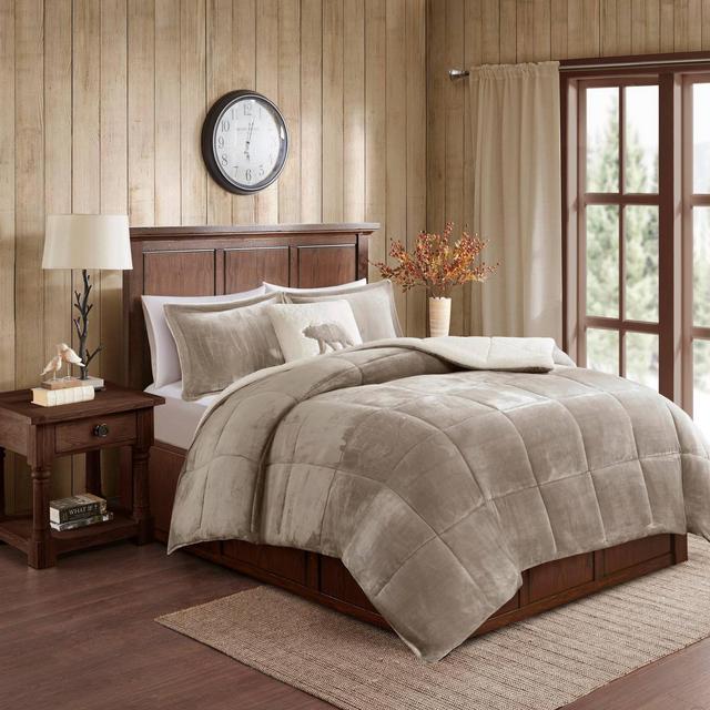 K Alton Down Alternative Comforter Set - Taupe/Ivory