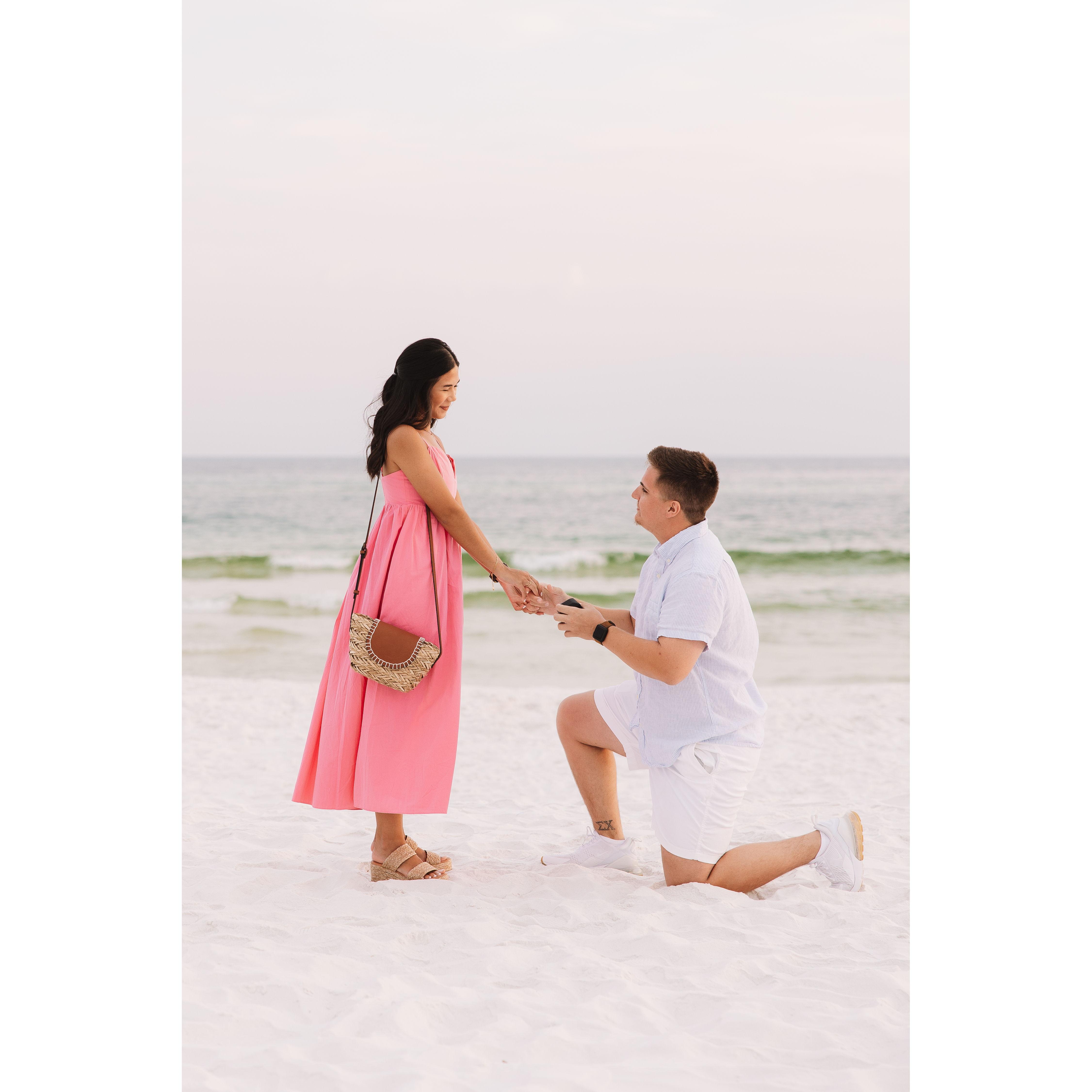 The perfect proposal in our favorite place, Seaside, Florida!