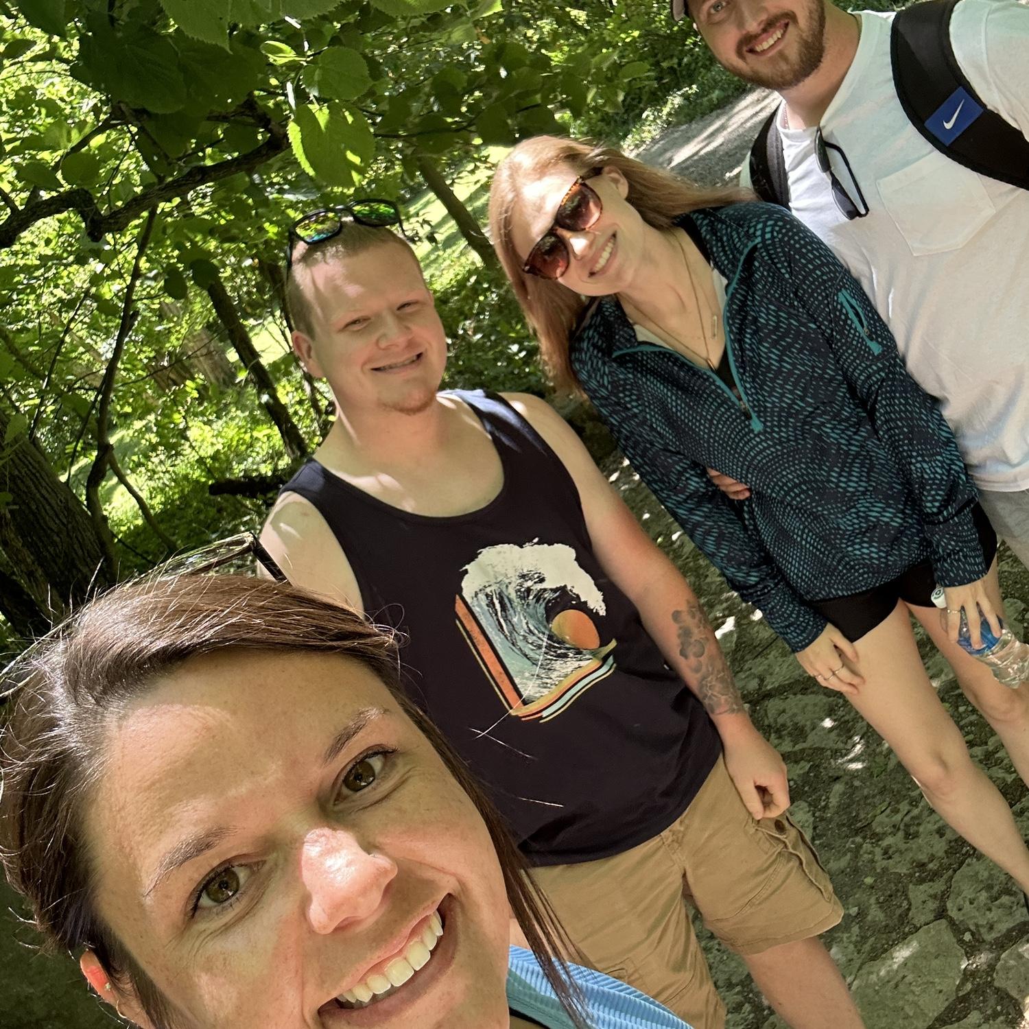 Hiking with best friend, the day she got engaged!