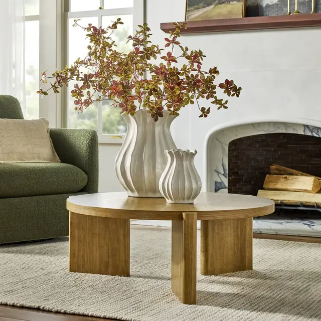 Wood Round Coffee Table Natural - Hearth & Hand™ with Magnolia