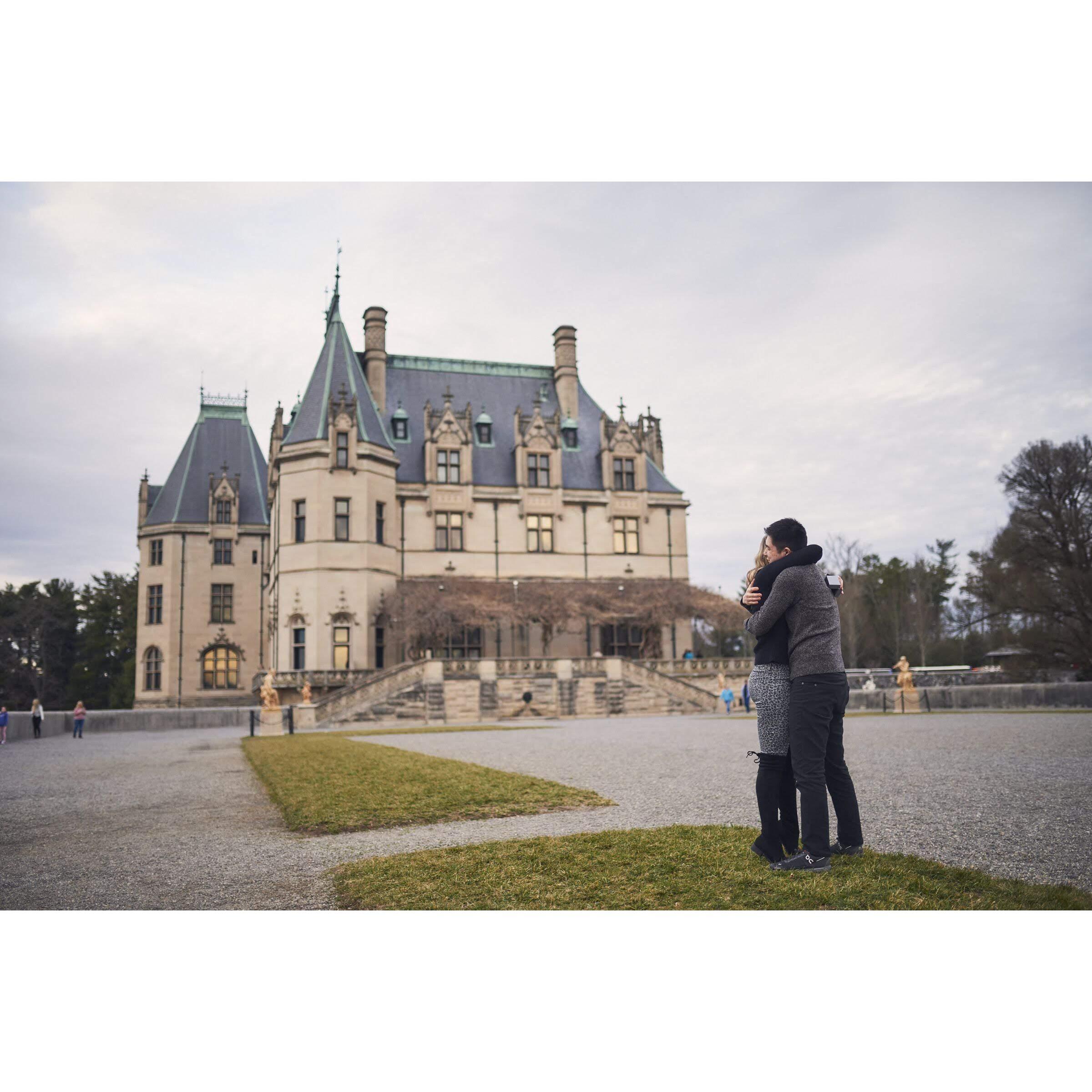 We got engaged at the Biltmore Estate in Ashebille, NC