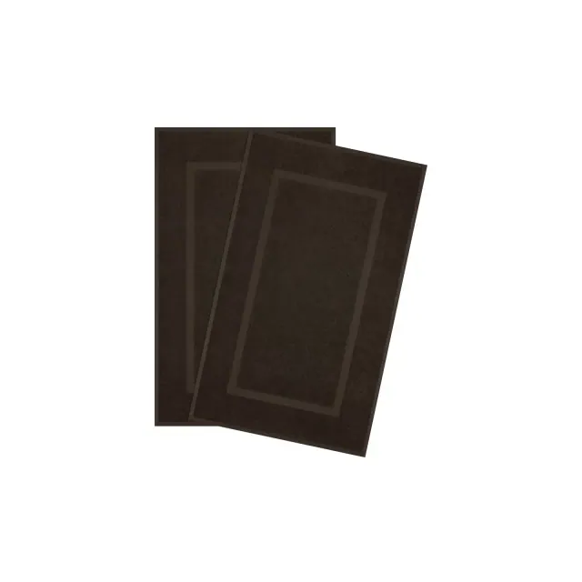 American Soft Linen 100% Cotton Bath Mat Set, 2-Pack, 20 inch by 34 inch, Bath Mats for Bathroom, Brown
