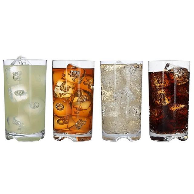 Lily's Home Unbreakable Highball Tumblers, Made of Shatterproof Tritan Plastic and Ideal for Indoor and Outdoor Use, Reusable (14oz each, Set of 4)