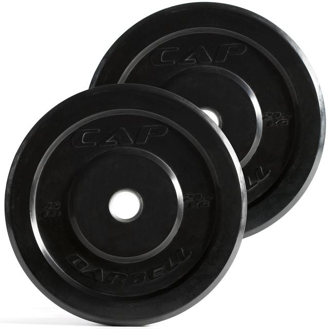 CAP Barbell Premium Bumper Plates, Black, Pair
