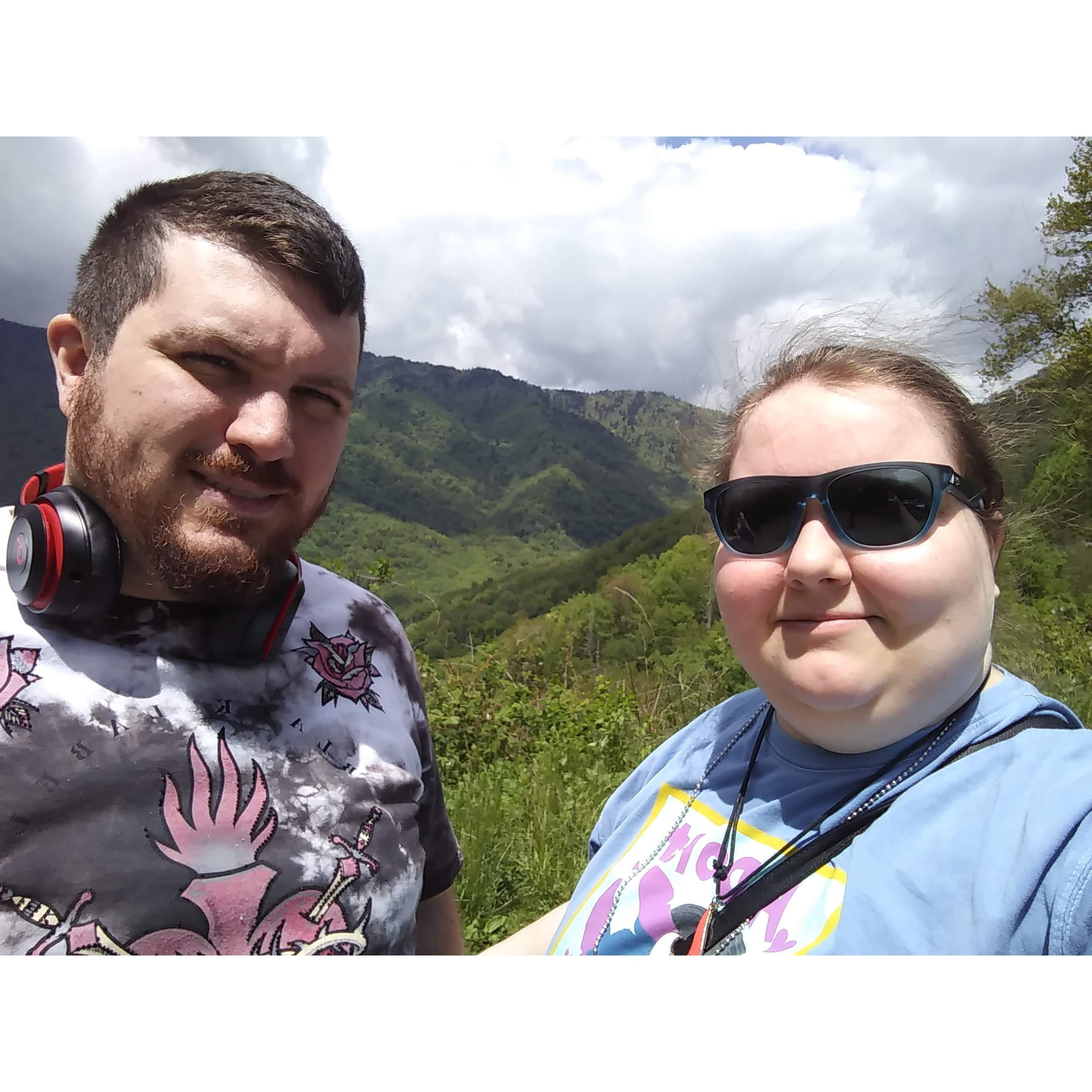 Viewing the Smokey Mountains.