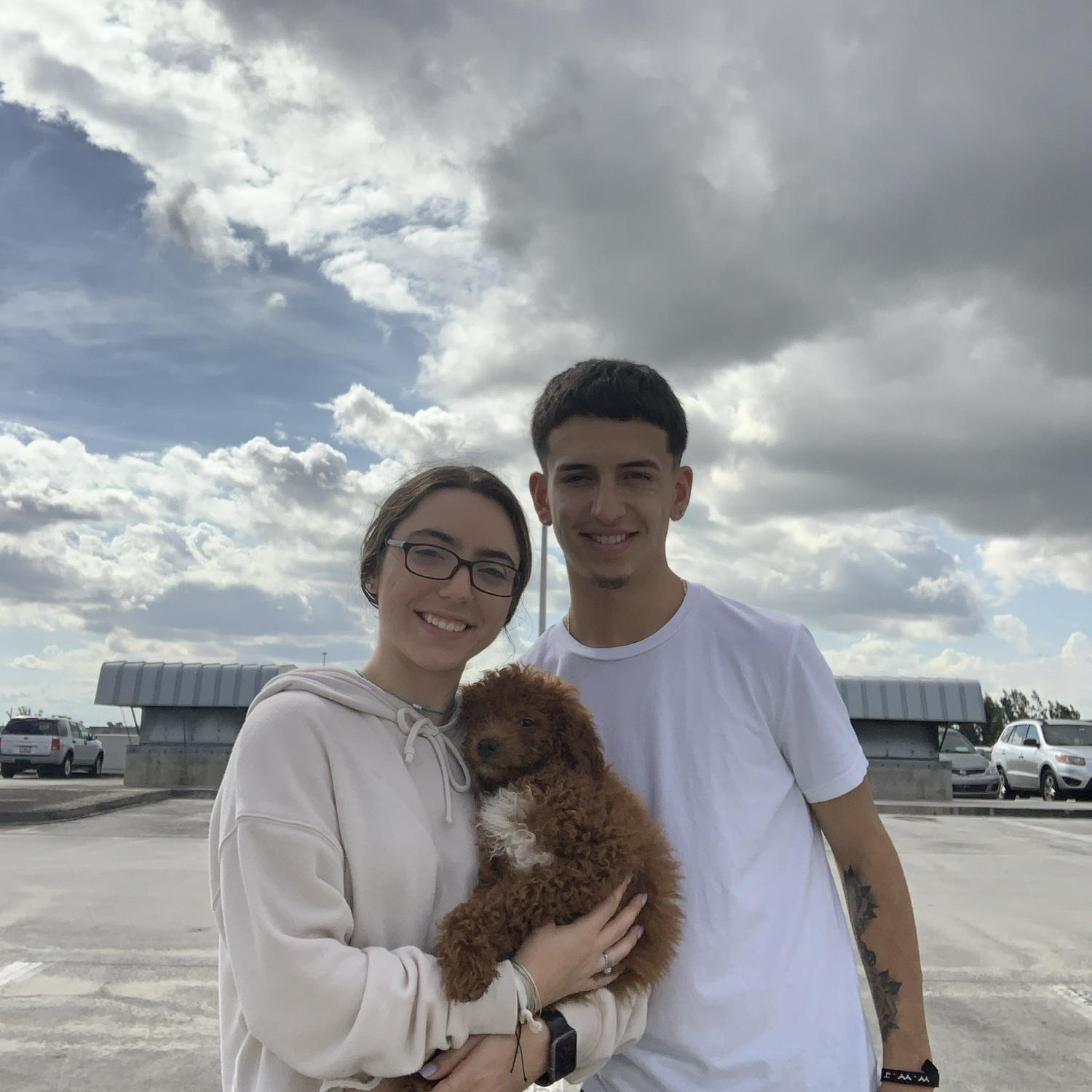 The day Bride and Groom picked up Milou at the airport joining the family. October 4, 2019